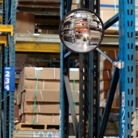 Global Industrial Round Acrylic Clip On Convex Mirror, Indoor, 7 Dia., 160, Viewing Angle 670562